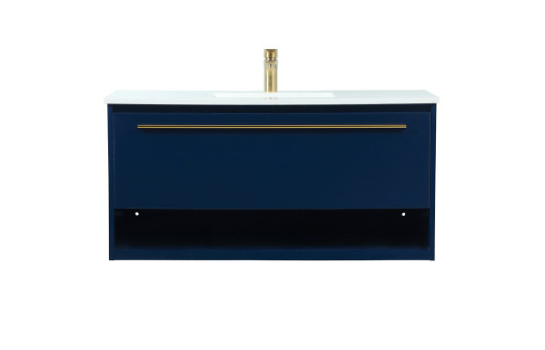 40 Inch Single Bathroom Vanity In Blue VF43540MBL By Elegant Lighting