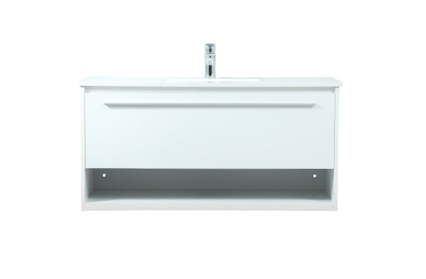 40 Inch Single Bathroom Vanity In White VF43540MWH By Elegant Lighting