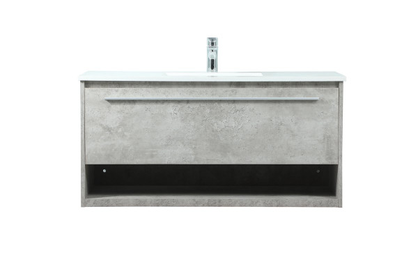 40 Inch Single Bathroom Vanity In Concrete Grey VF43540MCG By Elegant Lighting