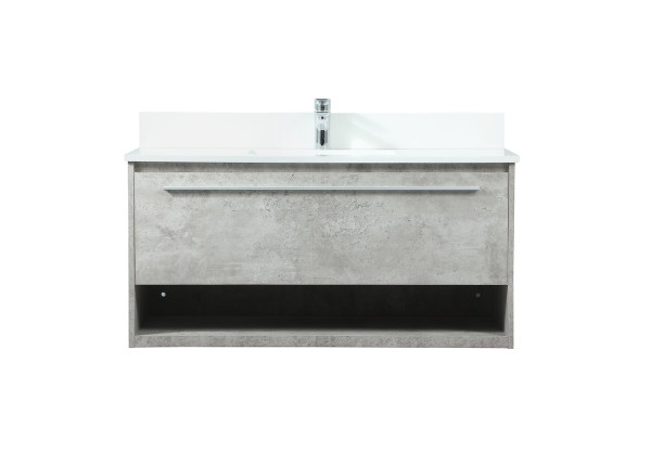 40 Inch Single Bathroom Vanity In Concrete Grey With Backsplash VF43540MCG-BS By Elegant Lighting
