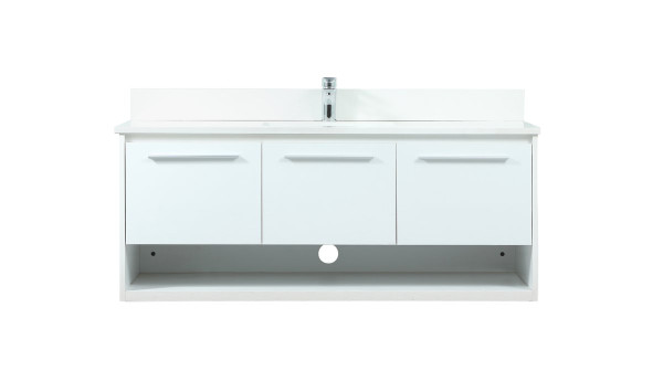 48 Inch Single Bathroom Vanity In White With Backsplash VF43548MWH-BS By Elegant Lighting