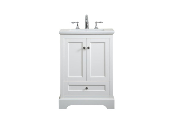 24 Inch Single Bathroom Vanity In White VF15524WH By Elegant Lighting