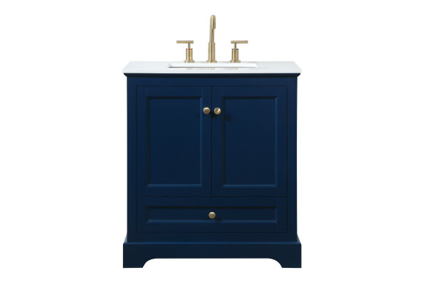 30 Inch Single Bathroom Vanity In Blue VF15530BL By Elegant Lighting