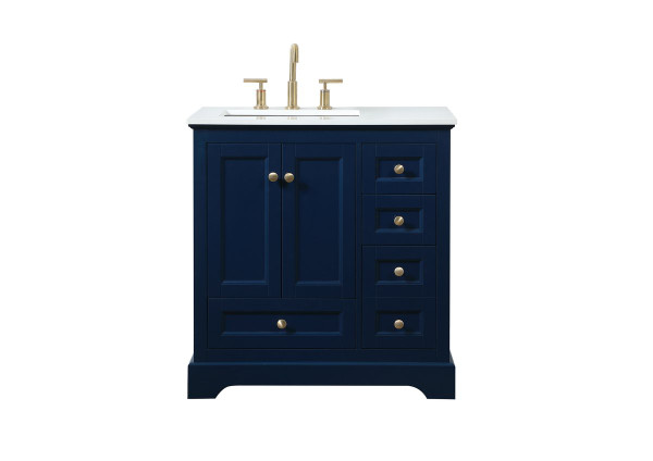 32 Inch Single Bathroom Vanity In Blue VF15532BL By Elegant Lighting