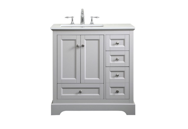 32 Inch Single Bathroom Vanity In Grey VF15532GR By Elegant Lighting