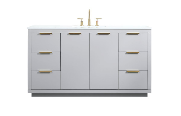 60 Inch Single Bathroom Vanity In Grey VF19460GR By Elegant Lighting