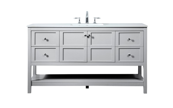 60 Inch Single Bathroom Vanity In Grey VF16460GR By Elegant Lighting