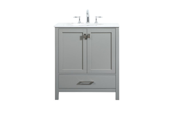 30 Inch Single Bathroom Vanity In Grey VF18830GR By Elegant Lighting
