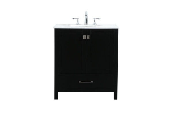 30 Inch Single Bathroom Vanity In Black VF18830BK By Elegant Lighting