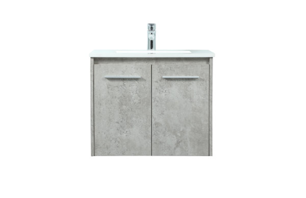 24 Inch Single Bathroom Vanity In Concrete Grey VF44524MCG By Elegant Lighting