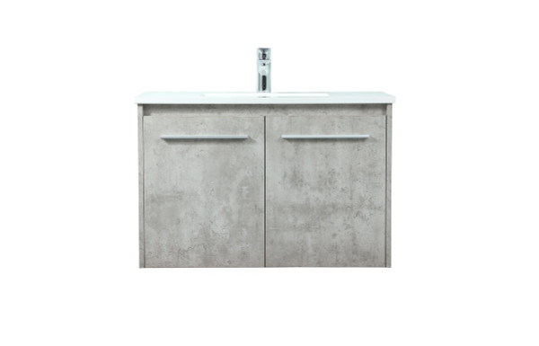 30 Inch Single Bathroom Vanity In Concrete Grey VF44530MCG By Elegant Lighting