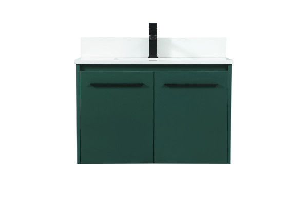 30 Inch Single Bathroom Vanity In Green With Backsplash VF44530MGN-BS By Elegant Lighting