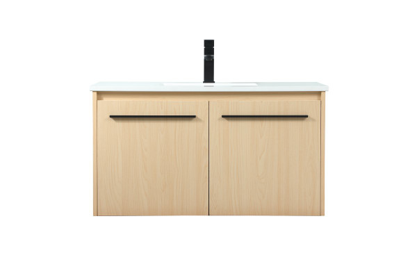 36 Inch Single Bathroom Vanity In Maple VF44536MMP By Elegant Lighting