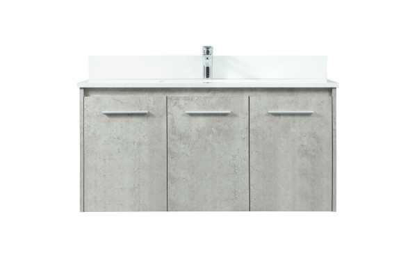 40 Inch Single Bathroom Vanity In Concrete Grey With Backsplash VF44540MCG-BS By Elegant Lighting