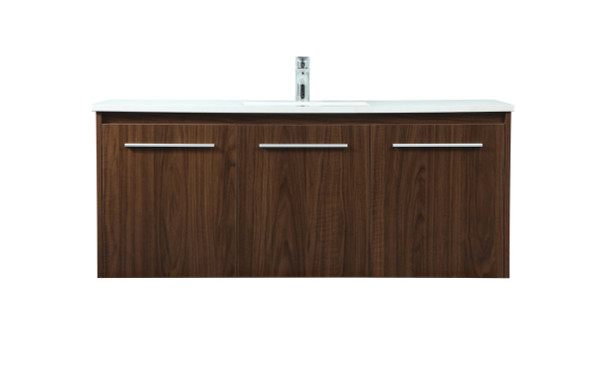 48 Inch Single Bathroom Vanity In Walnut VF44548MWT By Elegant Lighting