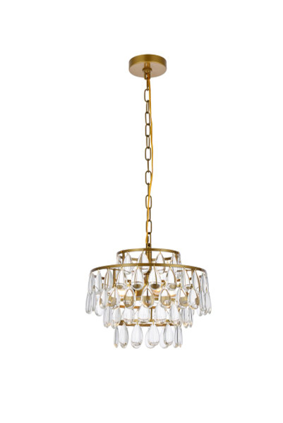 Mila 14 Inch Pendant In Brass 1102D14BR By Elegant Lighting