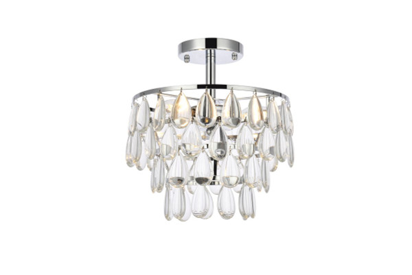 Mila 12 Inch Flush Mount In Chrome 1103F12C By Elegant Lighting