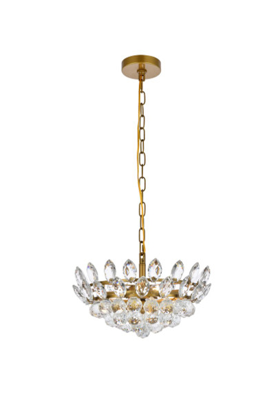 Emilia 16 Inch Pendant In Brass 1104D16BR By Elegant Lighting