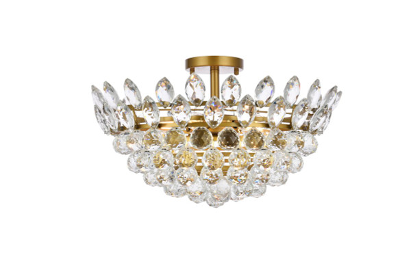 Emilia 20 Inch Flush Mount In Brass 1105F20BR By Elegant Lighting