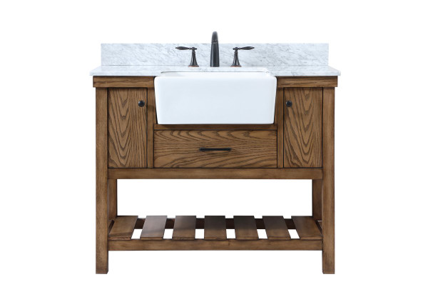 42 Inch Single Bathroom Vanity In Driftwood With Backsplash VF60142DW-BS By Elegant Lighting