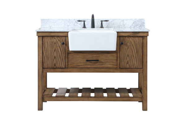 48 Inch Single Bathroom Vanity In Driftwood With Backsplash VF60148DW-BS By Elegant Lighting