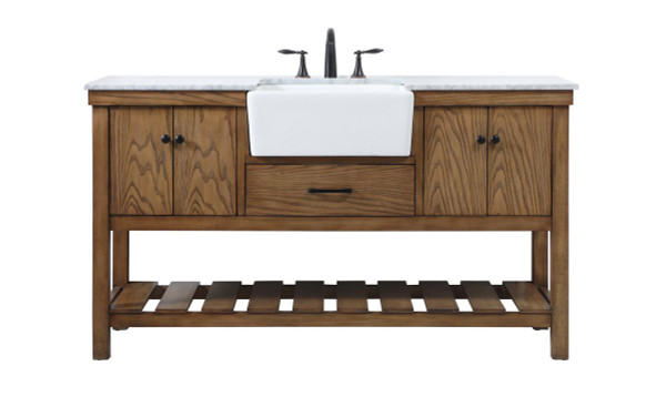 60 Inch Single Bathroom Vanity In Driftwood VF60160DW By Elegant Lighting