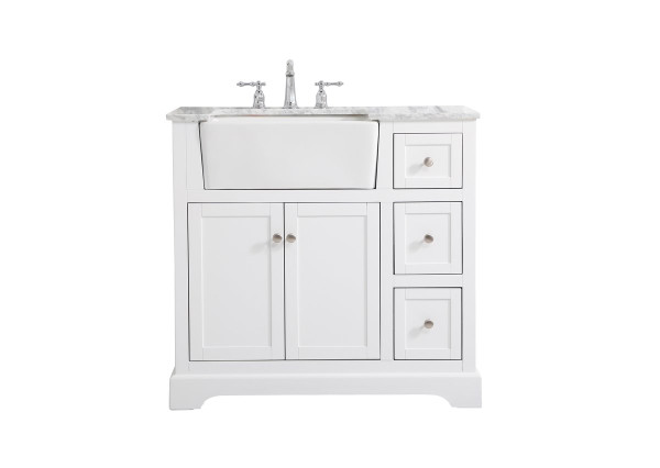 36 Inch Single Bathroom Vanity In White VF60236WH By Elegant Lighting