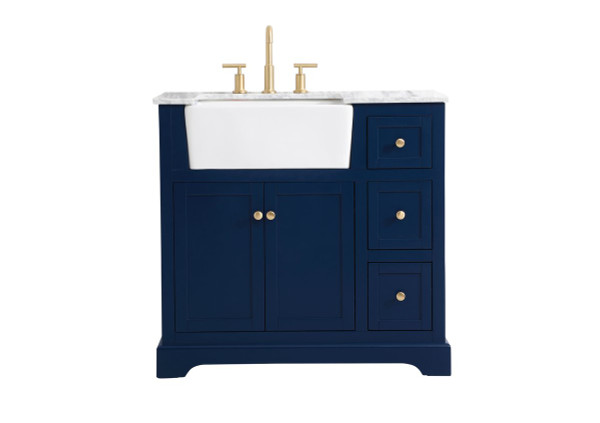 36 Inch Single Bathroom Vanity In Blue VF60236BL By Elegant Lighting