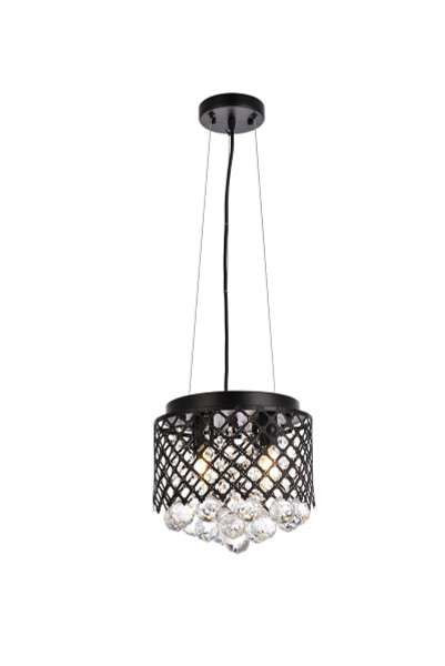 Tully 4 Lights Pendant In Black LD520D10BK By Elegant Lighting