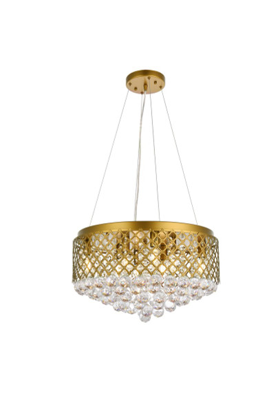 Tully 8 Lights Pendant In Brass LD520D20BR By Elegant Lighting