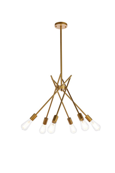 Lucca 23 Inch Pendant In Brass LD640D23BR By Elegant Lighting