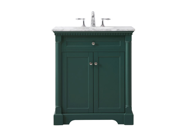 30 Inch Single Bathroom Vanity Set In Green VF53030GN By Elegant Lighting