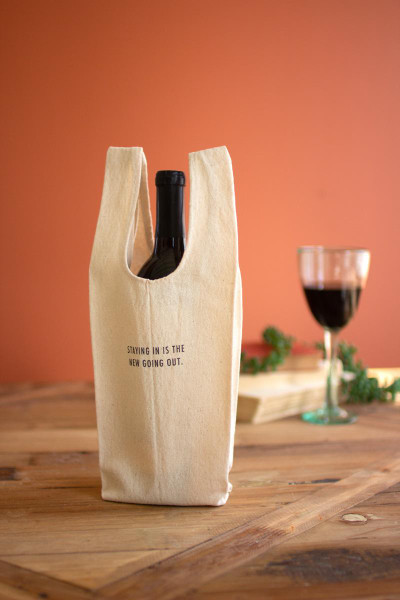 Kalalou NRV2311 Set Of 6 Wine Bags With Sayings - One Each #1
