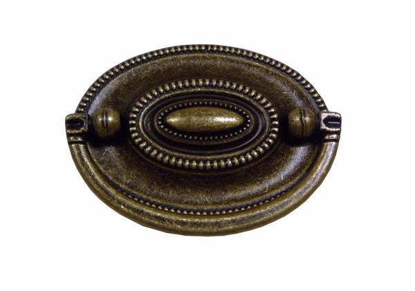 430-AB Tuscany Drop Oval Cabinet Pull - Antique Brass