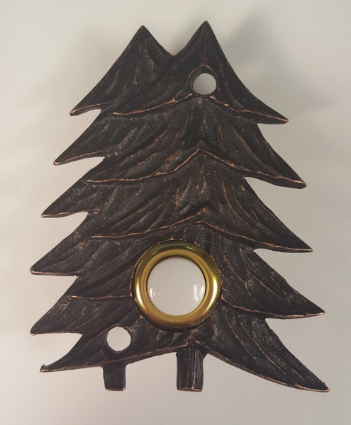 920-ORB Large Twin Pines Door Bell - Oil Rubbed Bronze