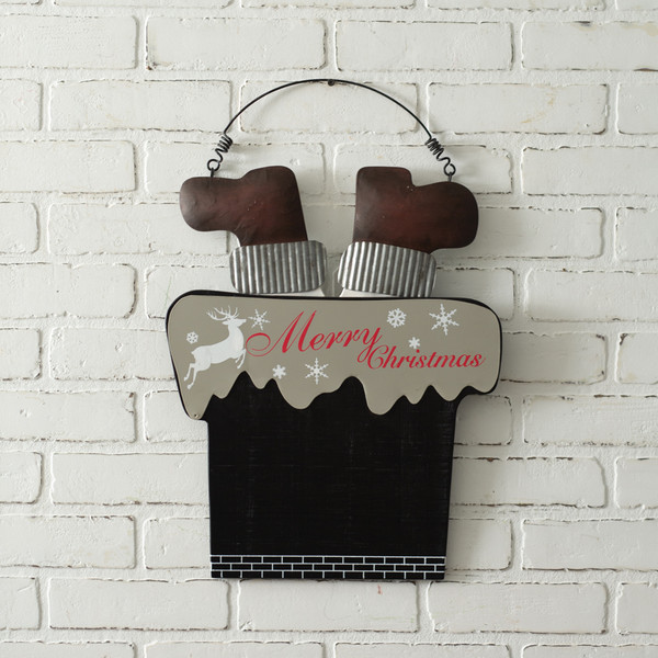 Santa In The Chimney Hanging Sign 530453 By CTW Home