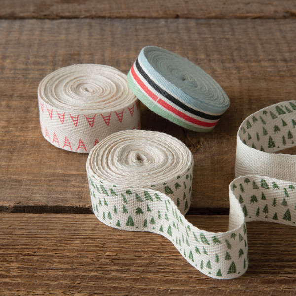 Set Of Three Fabric Winter Wonderland Ribbon Rolls 780312 By CTW Home