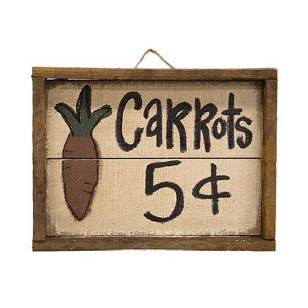 CWI Gifts G22100 Carrots 5 Cents Rustic Pallet Framed Sign