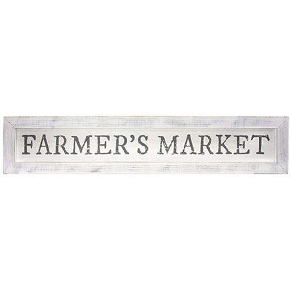 *Farmer'S Market White Framed Sign G91090 By CWI Gifts