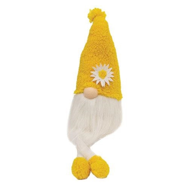 Fuzzy Yellow Flower Gnome W/Dangle Legs GADC4015 By CWI Gifts
