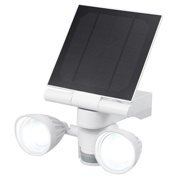 Petra Motion-Activated Floodlight And Solar Panel Charger With Charging Cable For Ring(R) Spotlight Cam And Stick Up Cam (White) DRPRNGSOLITWT