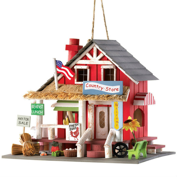 AE Wholesale Wood Country Store Bird House 14258S