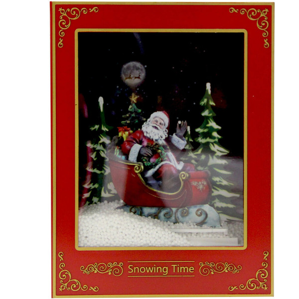 FHF 12 in Snowy Christmas Book- Red with Santa in Sleigh FSB012A-RD By Almo