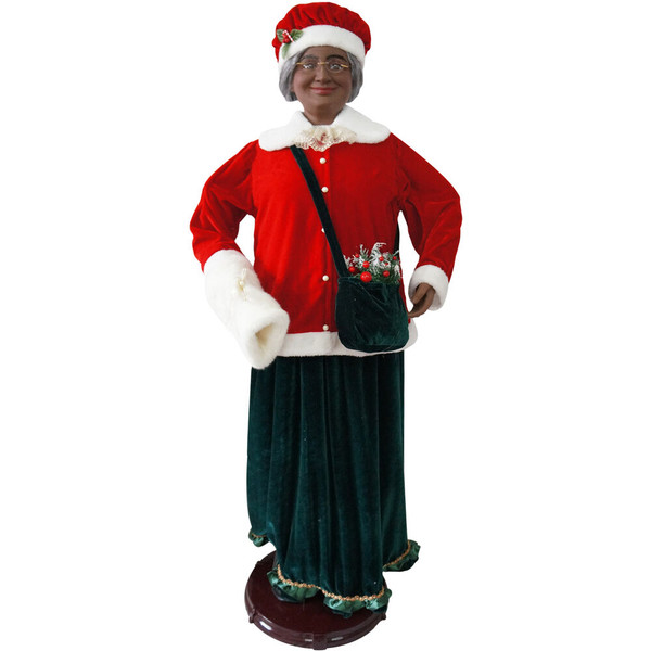 FHF AA 58" Mrs Clause with Fur Muff (Dancing/Music) FMC058-2RD5-AA By Almo