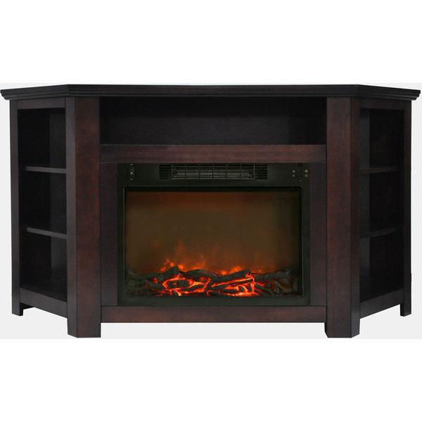 56"x15.4"x30.4" Stratford Fireplace Mantel with Logs Insert CAM5630-1MAH By Almo