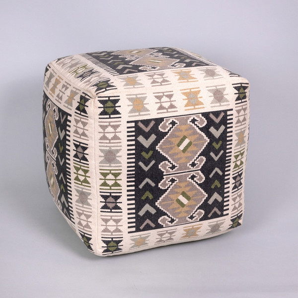 Woven Cotton Floor Pouf 396570 By Homeroots