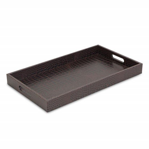 Brown Faux Croc Serving Tray 401783 By Homeroots