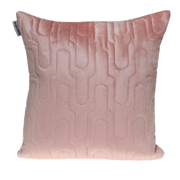 Geometric Lush Quilted Metallic Pink Throw Pillow 402867 By Homeroots