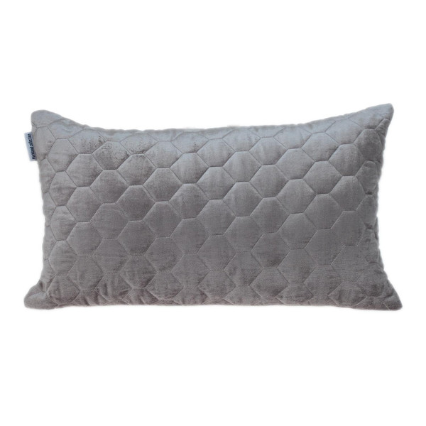 Taupe Tufted Velvet Quilted Lumbar Throw Pillow 402875 By Homeroots