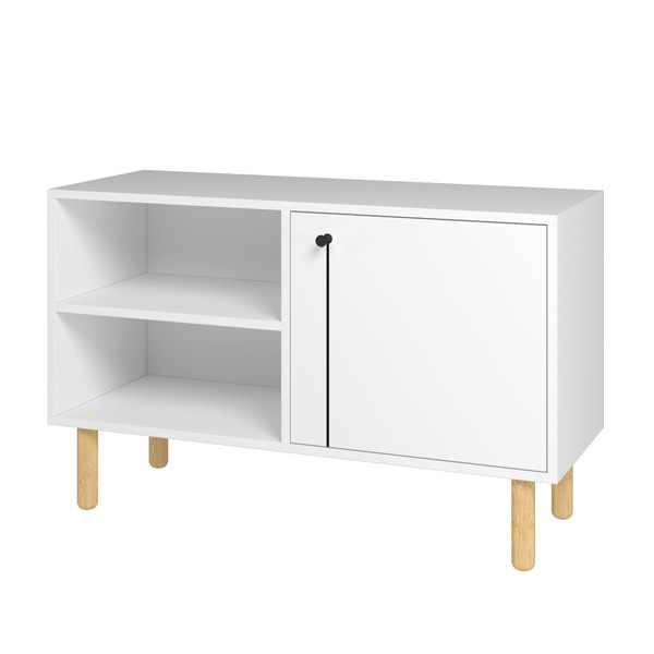 Iko White Modern Sideboard Open Cubbie Cabinet 403101 By Homeroots